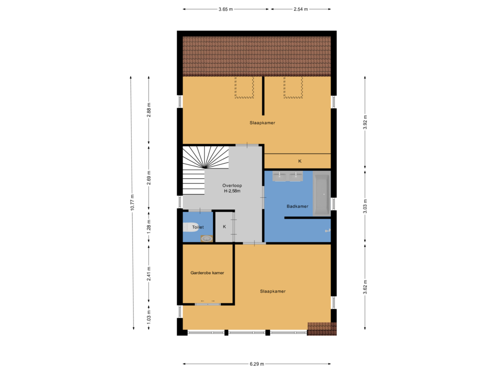 Bekijk plattegrond van Eerste verdieping van Middelhoeve 10