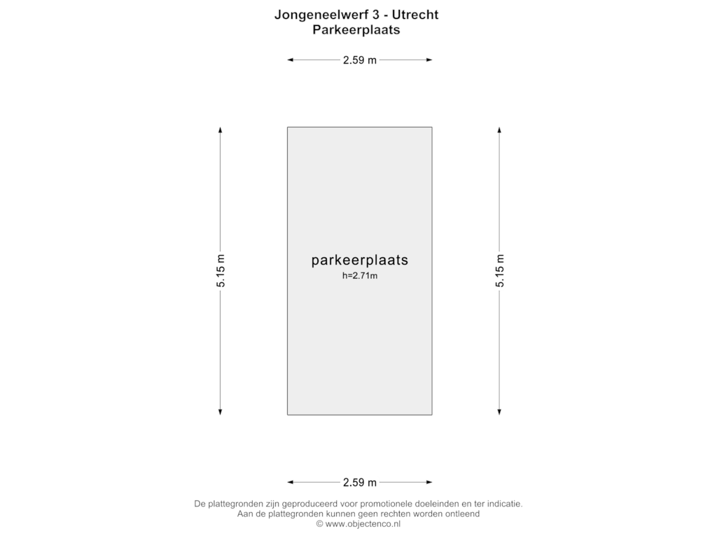 Bekijk plattegrond van PARKEERPLAATS van Jongeneelwerf 3