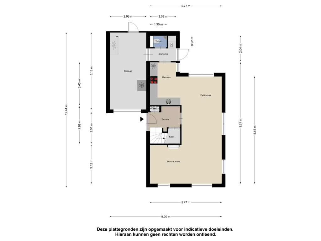 View floorplan of Begane Grond of Smelleken 8