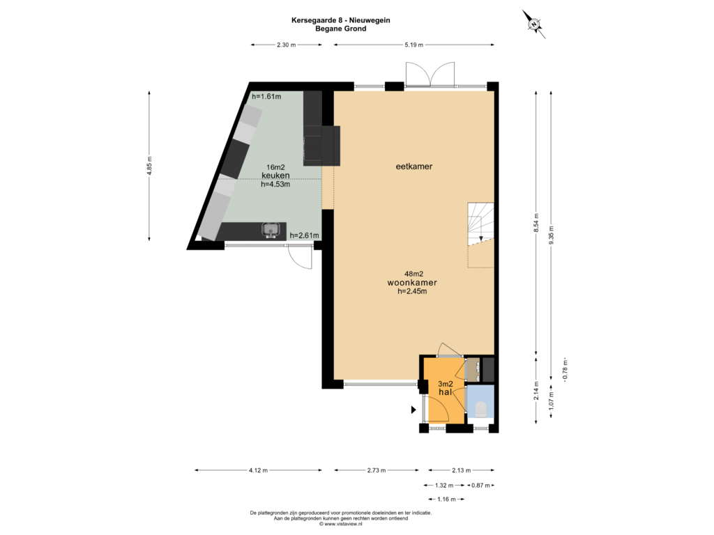 Bekijk plattegrond van BEGANE GROND van Kersegaarde 8