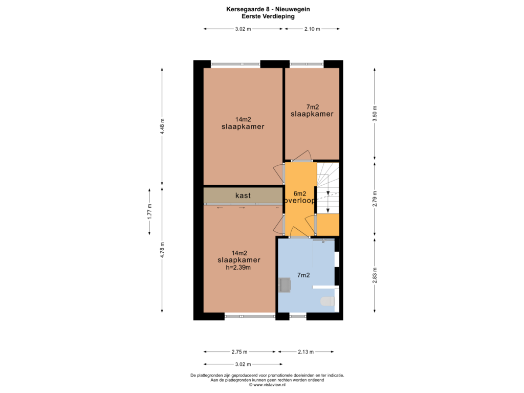 Bekijk plattegrond van EERSTE VERDIEPING van Kersegaarde 8