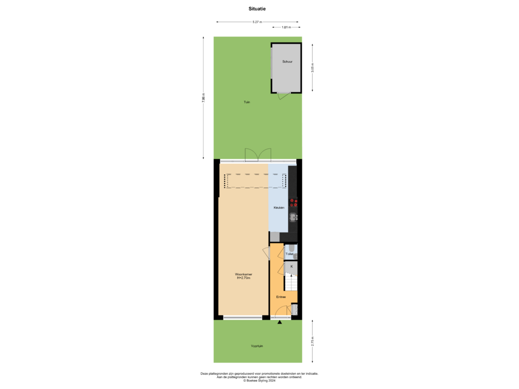 Bekijk plattegrond van Situatie van Indischestraat 124