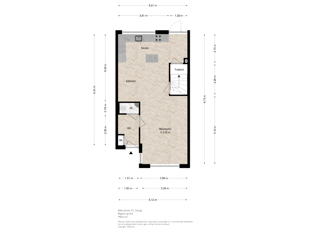 Bekijk plattegrond van Begane-grond van Akkerwinde 33