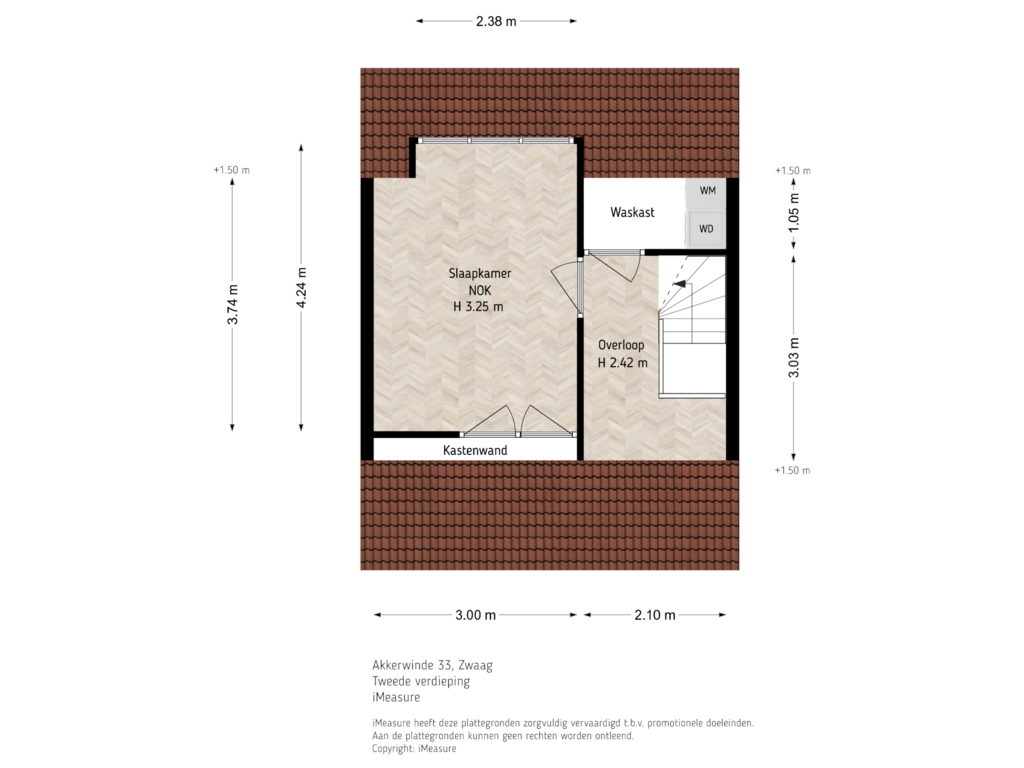 Bekijk plattegrond van 2e verdieping van Akkerwinde 33