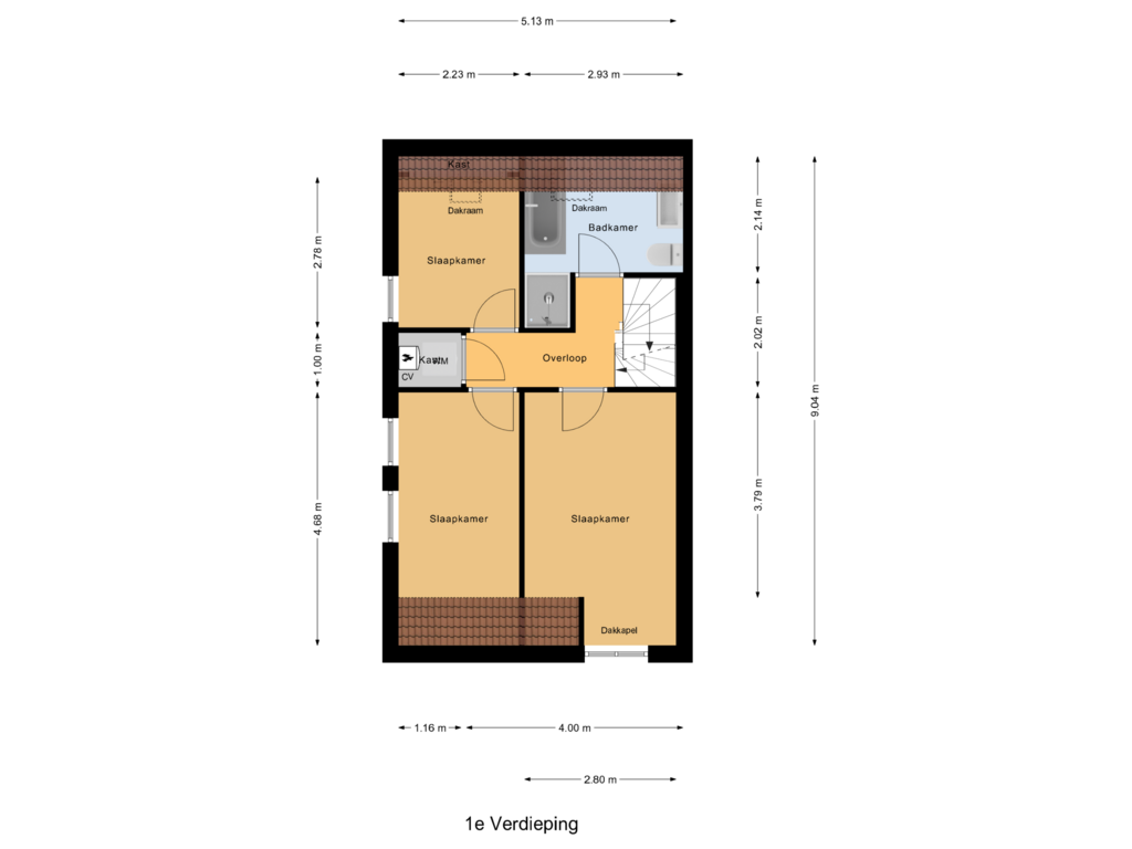 View floorplan of 1e Verdieping of Louis Couperusdreef 1