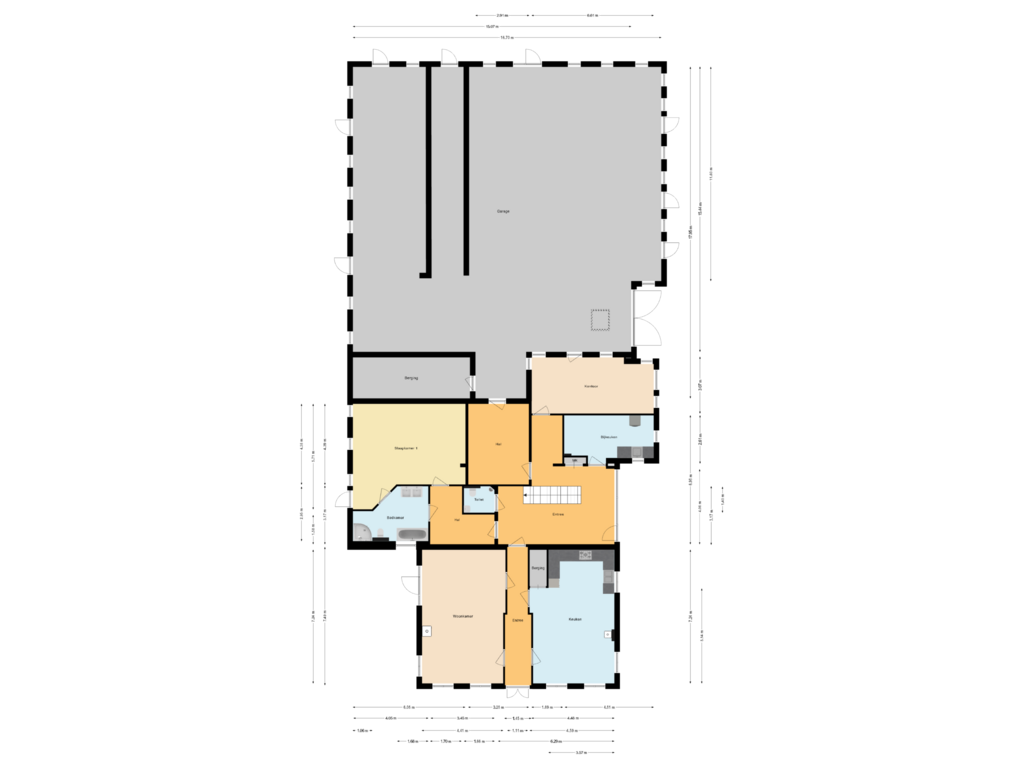 Bekijk plattegrond van Begane Grond van Oosterboerweg 101