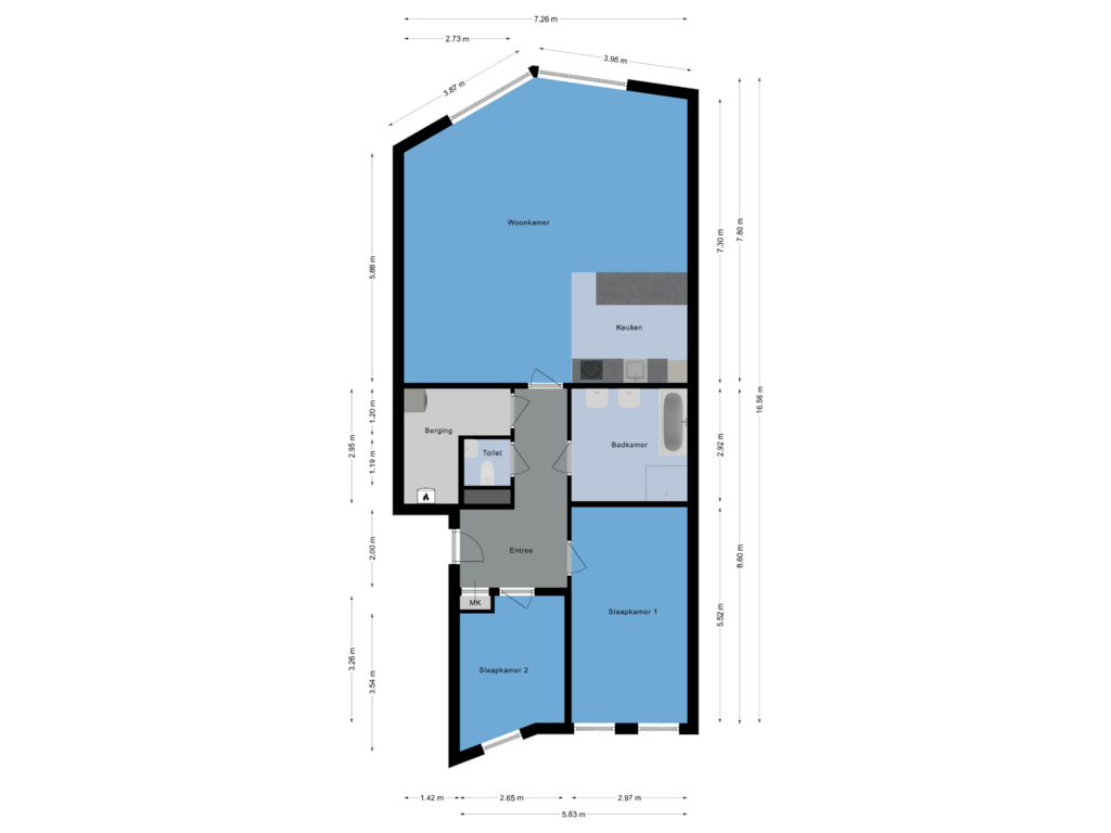 Bekijk plattegrond van Appartement van Ankersmidplein 55