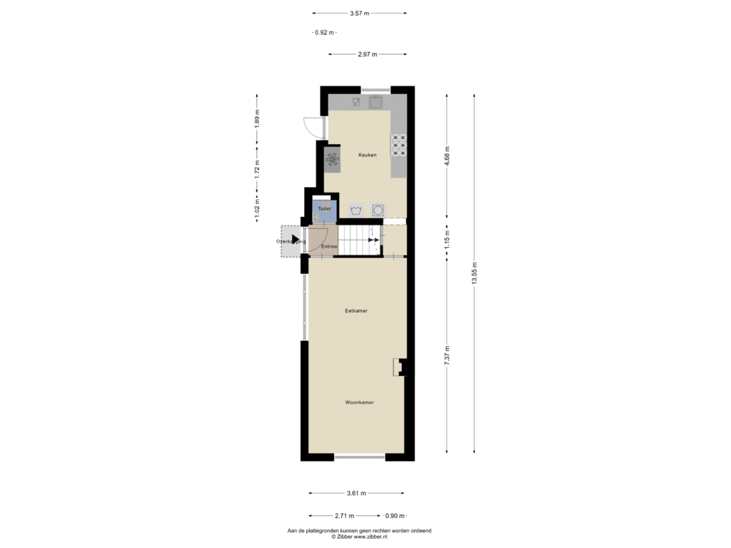 View floorplan of Begane Grond of Zevenhuizenseweg 25