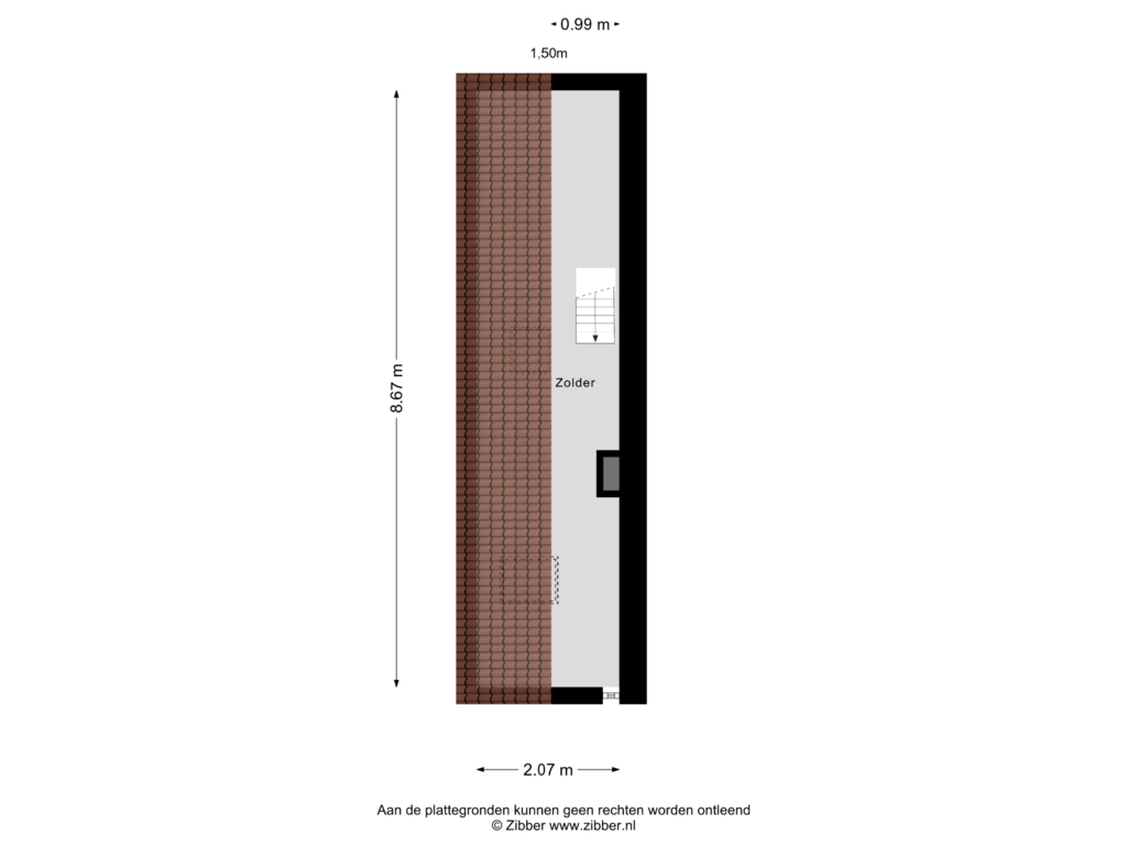 View floorplan of Zolder of Zevenhuizenseweg 25