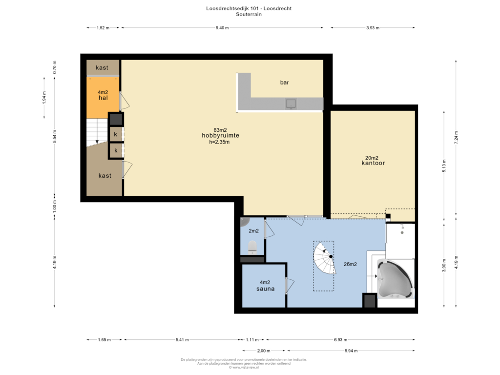 View floorplan of SOUTERRAIN of Oud-Loosdrechtsedijk 101