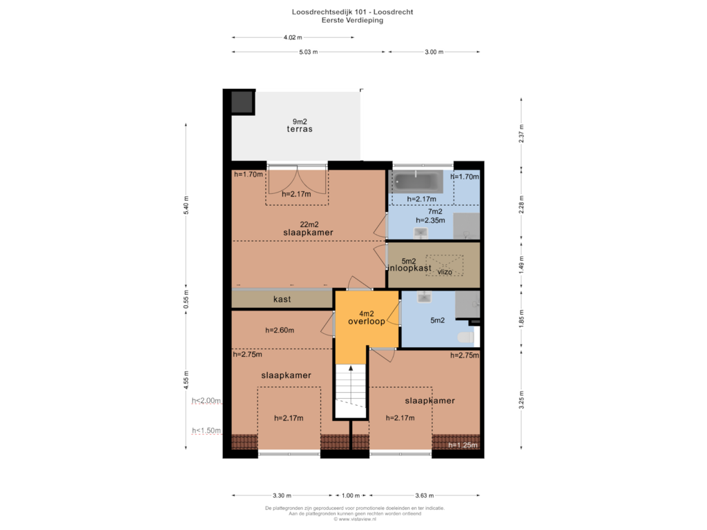 View floorplan of EERSTE VERDIEPING of Oud-Loosdrechtsedijk 101