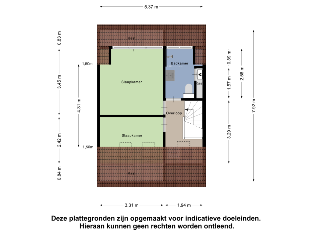 Bekijk plattegrond van Tweede Verdieping van Kanariestraat 5