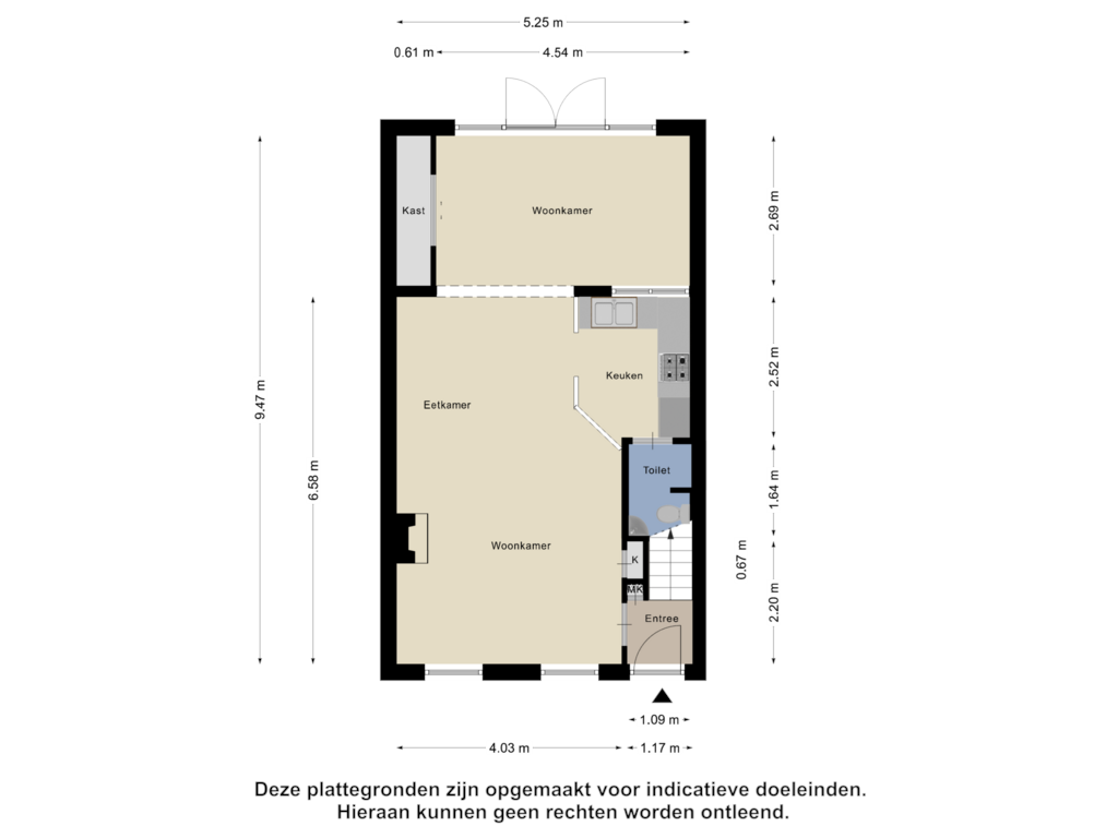 Bekijk plattegrond van Begane Grond van Dierenstraat 20