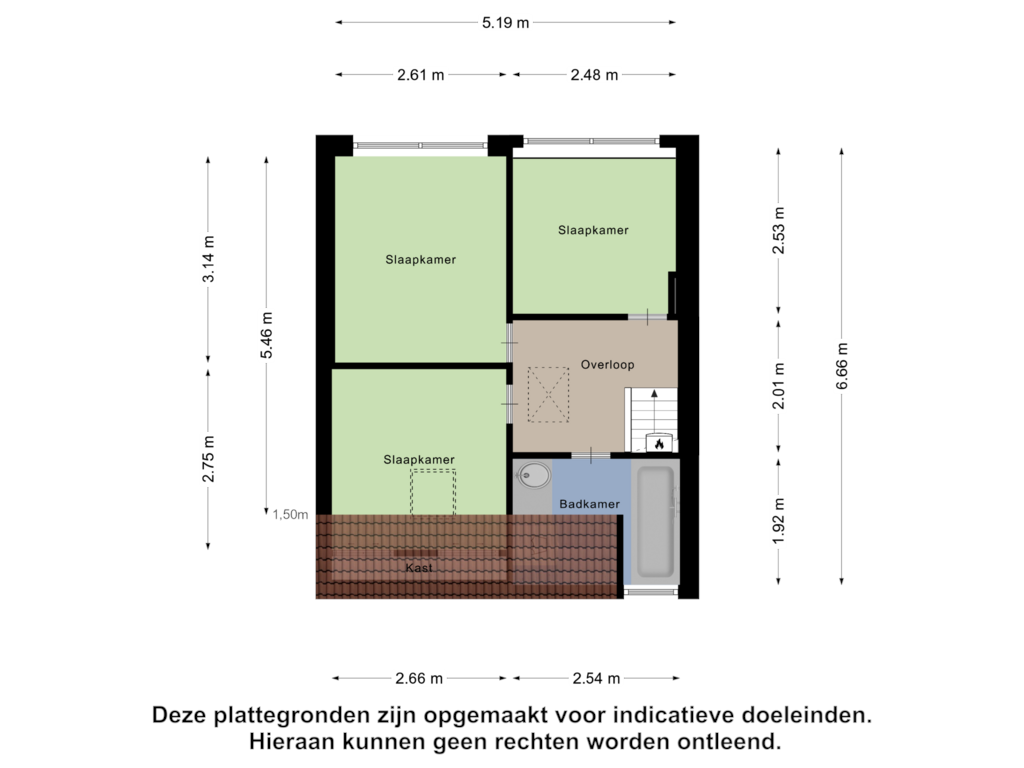 Bekijk plattegrond van Eerste Verdieping van Dierenstraat 20