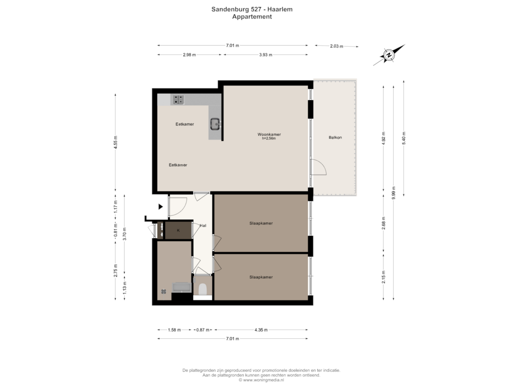 Bekijk plattegrond van Appartement van Sandenburg 527