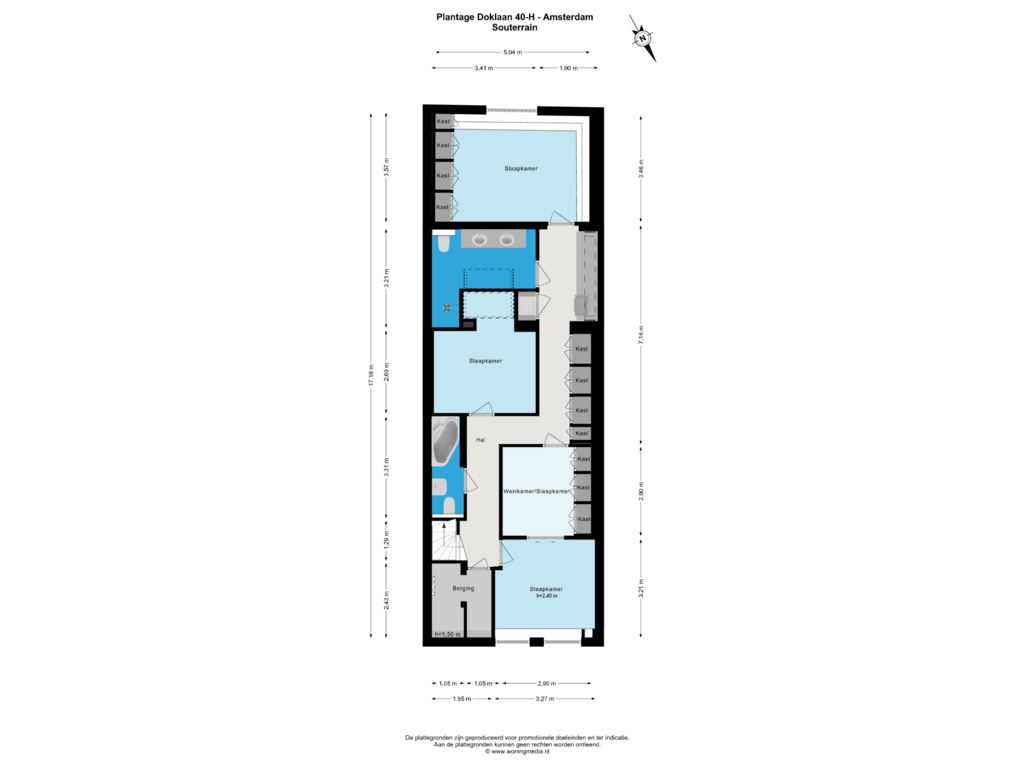 Bekijk plattegrond van Souterrain van Plantage Doklaan 40-H