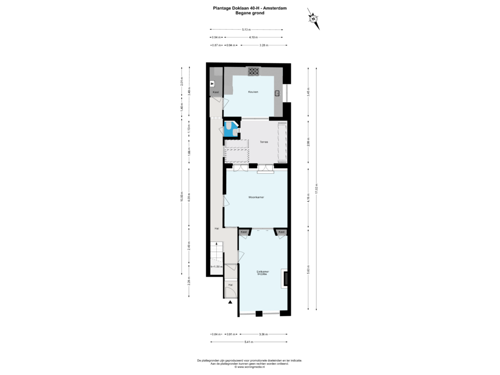 Bekijk plattegrond van Begane grond van Plantage Doklaan 40-H