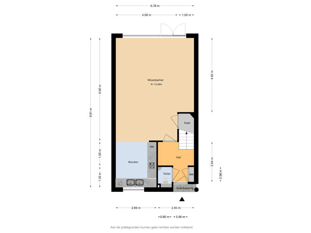 Bekijk plattegrond van Begane grond van Beukestraat 3