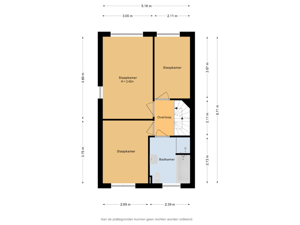 Bekijk plattegrond van 1e verdieping van Beukestraat 3