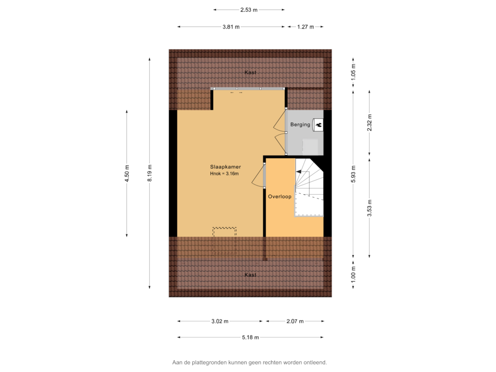 Bekijk plattegrond van 2e verdieping van Beukestraat 3