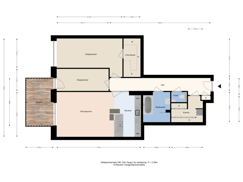 Bekijk plattegrond van 4e verdieping van Deltapromenade 346