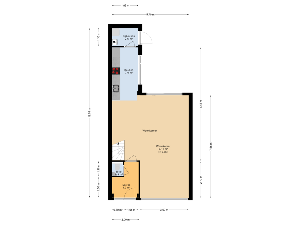 Bekijk plattegrond van Begane grond van Bordineweg 49