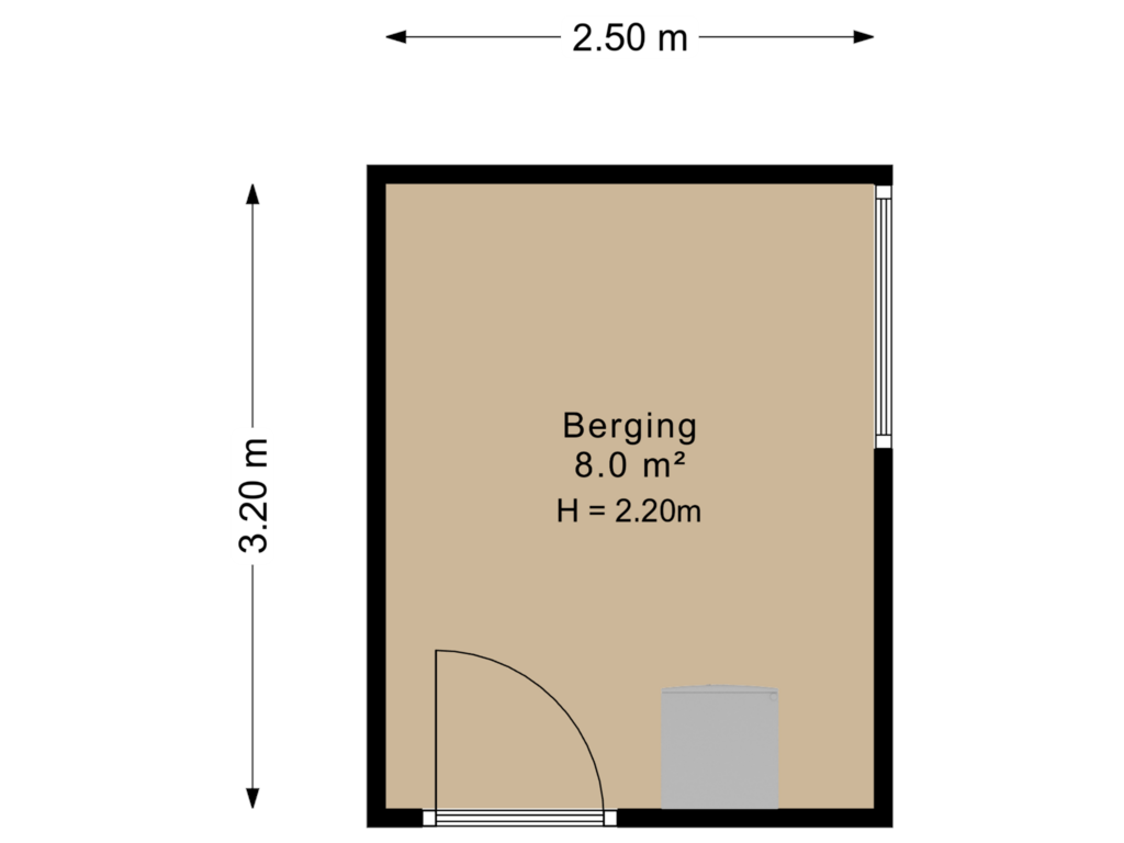 Bekijk plattegrond van Berging van Bordineweg 49