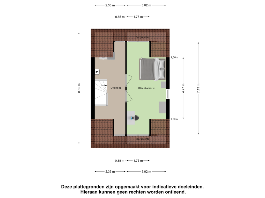 View floorplan of Tweede Verdieping of Leuskenhei 2