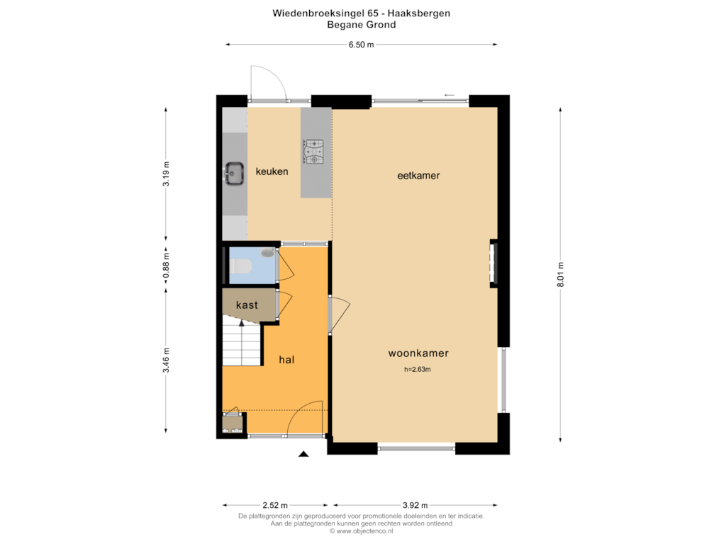 Bekijk plattegrond van BEGANE GROND van Wiedenbroeksingel 65