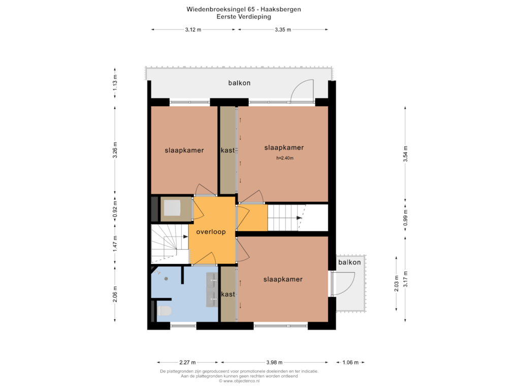 Bekijk plattegrond van EERSTE VERDIEPING van Wiedenbroeksingel 65