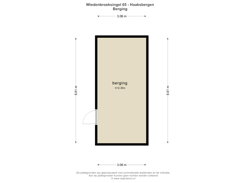 Bekijk plattegrond van BERGING van Wiedenbroeksingel 65