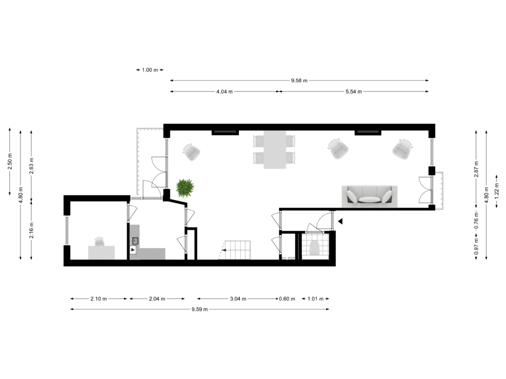 Bekijk plattegrond van 3e_verd van Wilhelminastraat 198-3