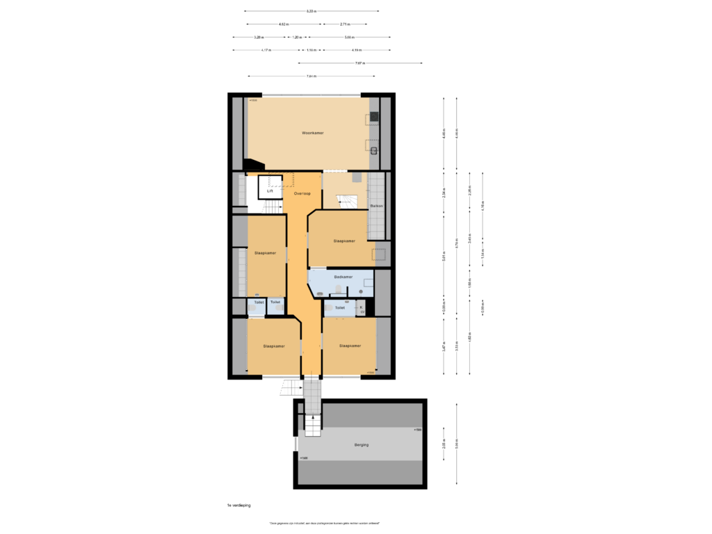 Bekijk plattegrond van 1e verdieping van Bovenweg 112