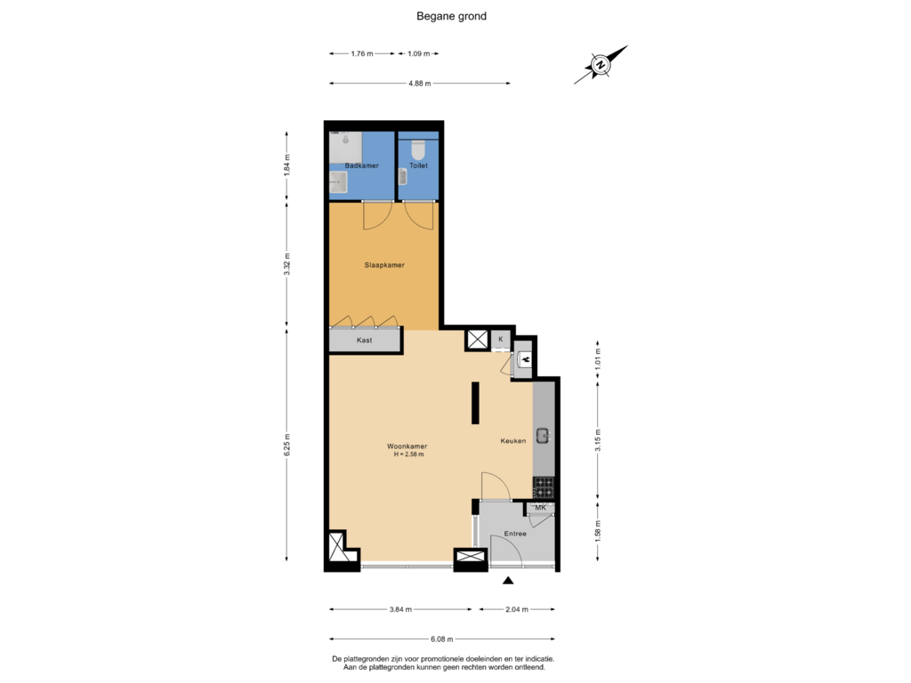 Bekijk plattegrond van First floor van Borgerstraat 38-B