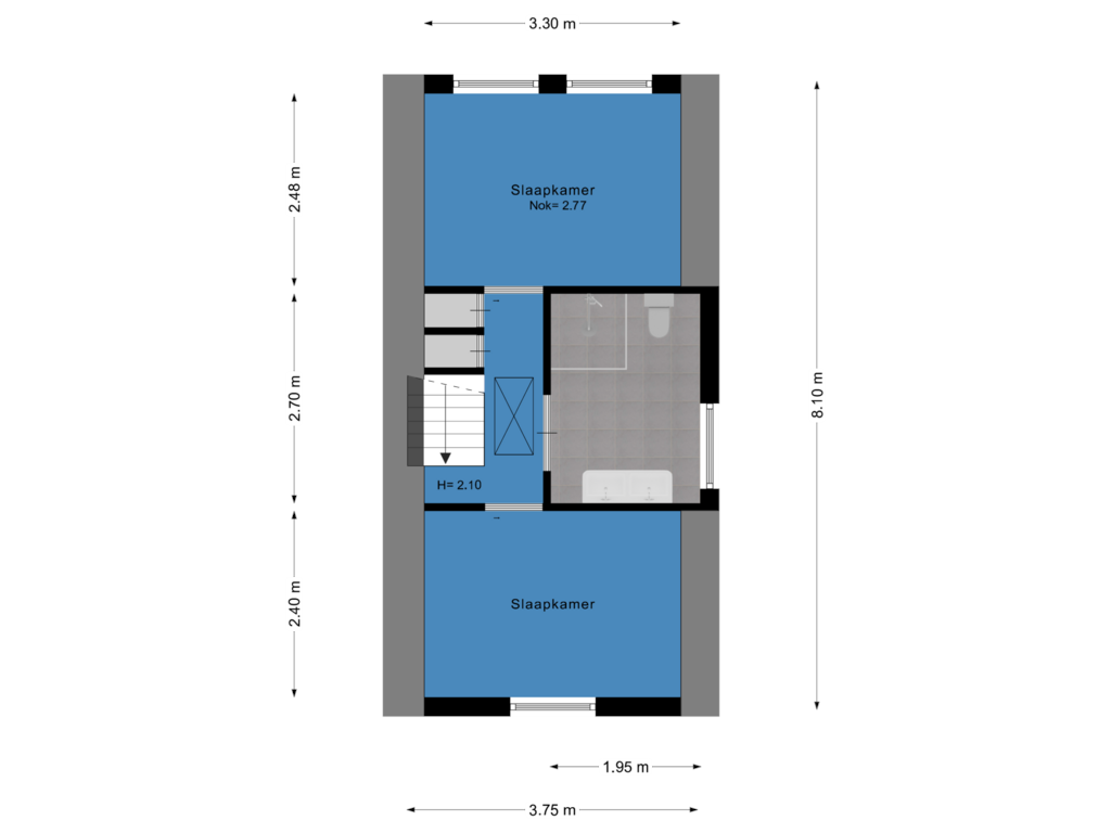 Bekijk plattegrond van Eerste etage van P.C. Bothstraat 40