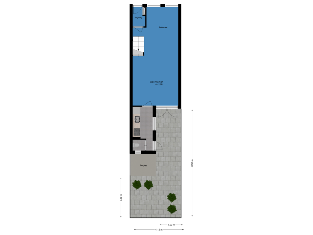 Bekijk plattegrond van Tuin van P.C. Bothstraat 40