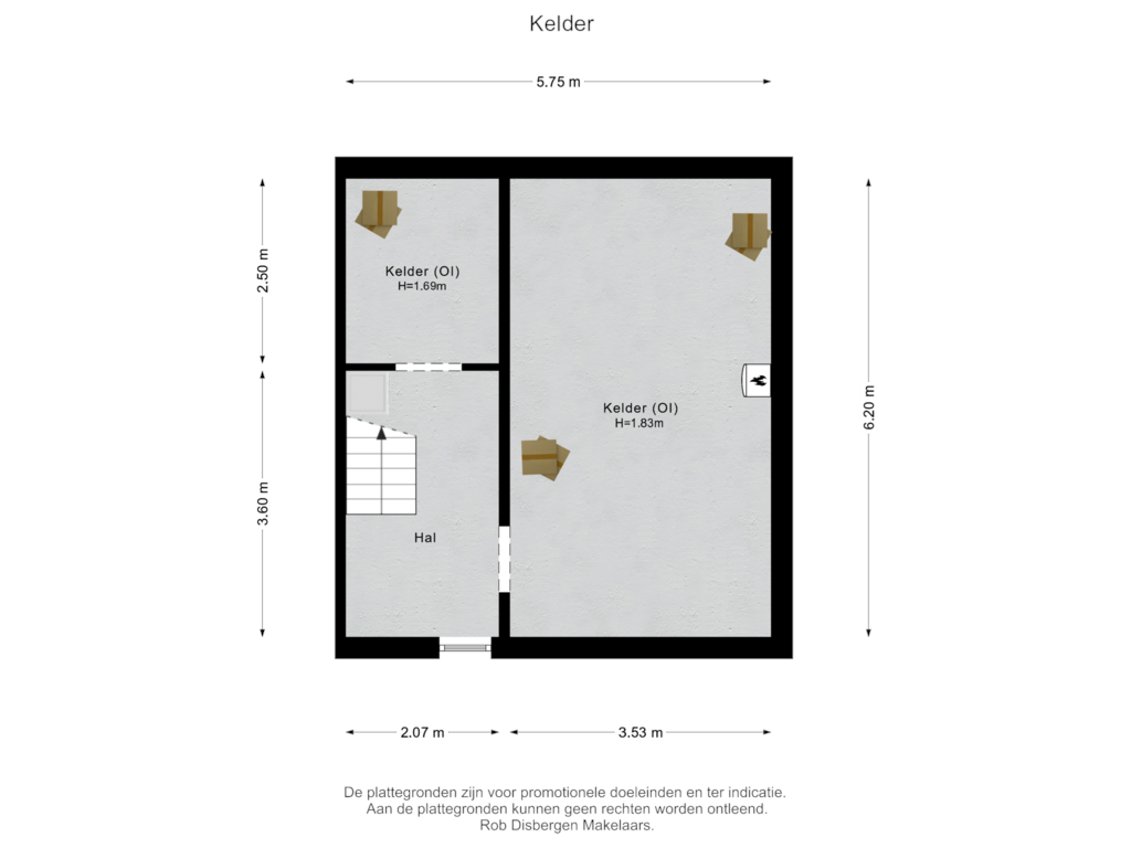 View floorplan of Kelder of Boksdoornstraat 68