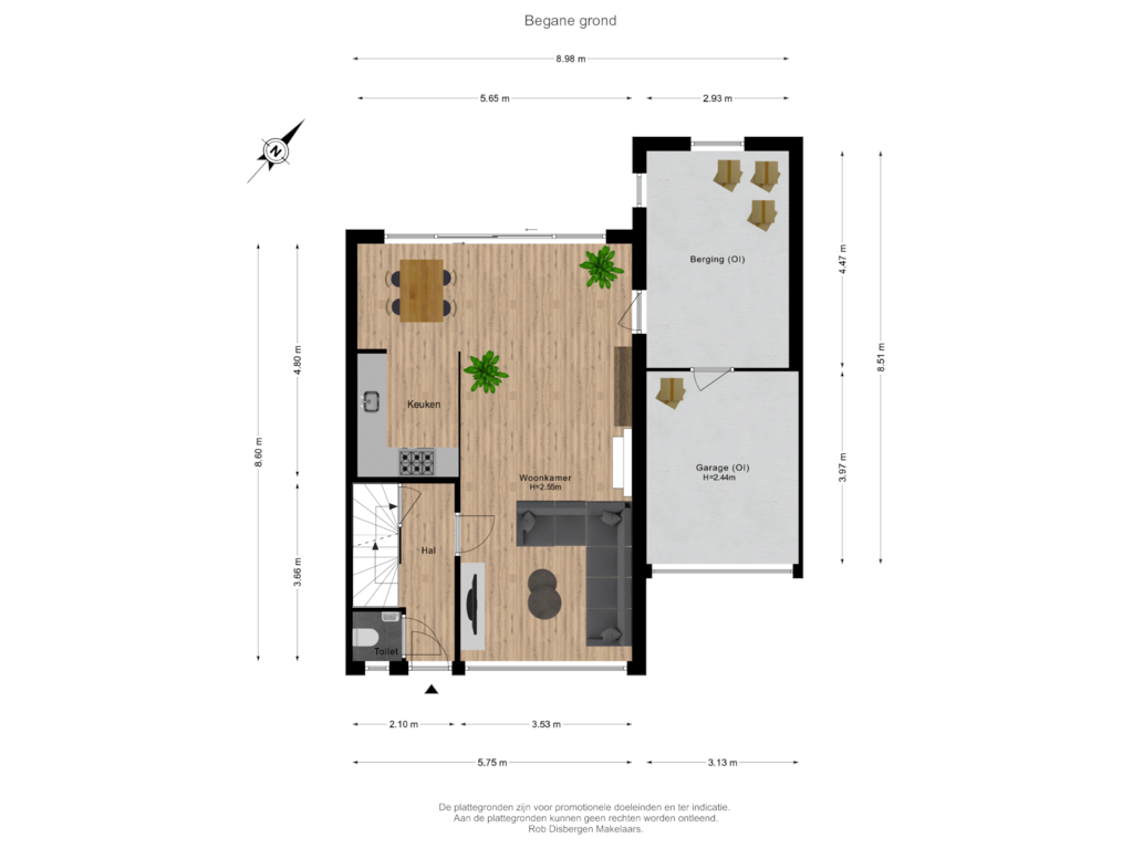 View floorplan of Begane grond of Boksdoornstraat 68