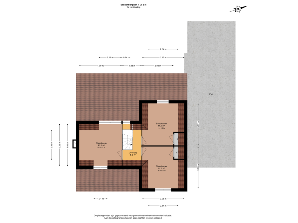 Bekijk plattegrond van 1e verdieping van Steinenburglaan 7