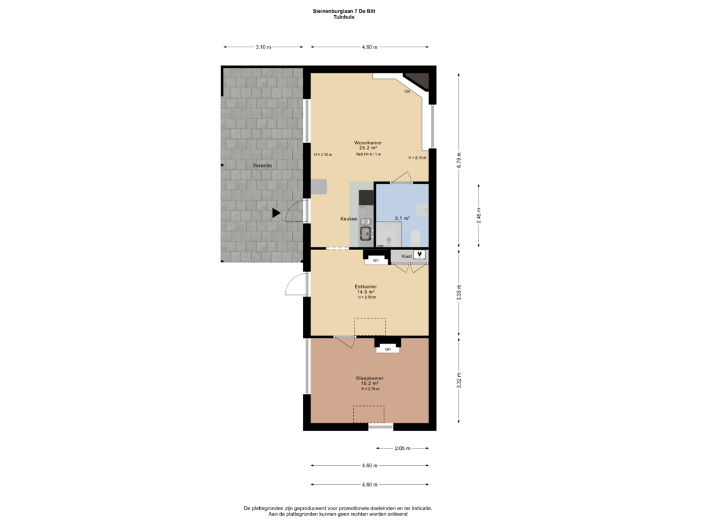 Bekijk plattegrond van Tuinhuis van Steinenburglaan 7