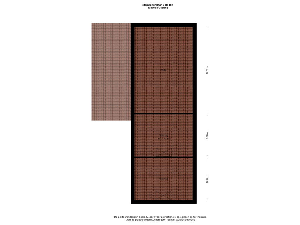 Bekijk plattegrond van Tuinhuis Vliering van Steinenburglaan 7