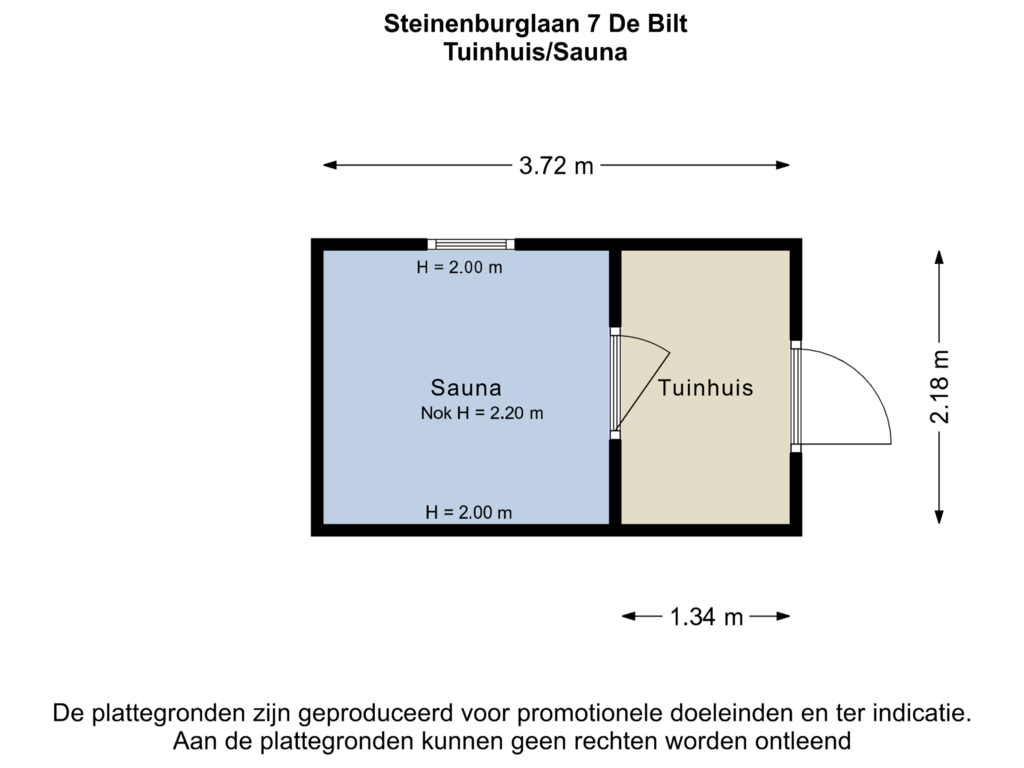 Bekijk plattegrond van Tuinhuis/Sauna van Steinenburglaan 7