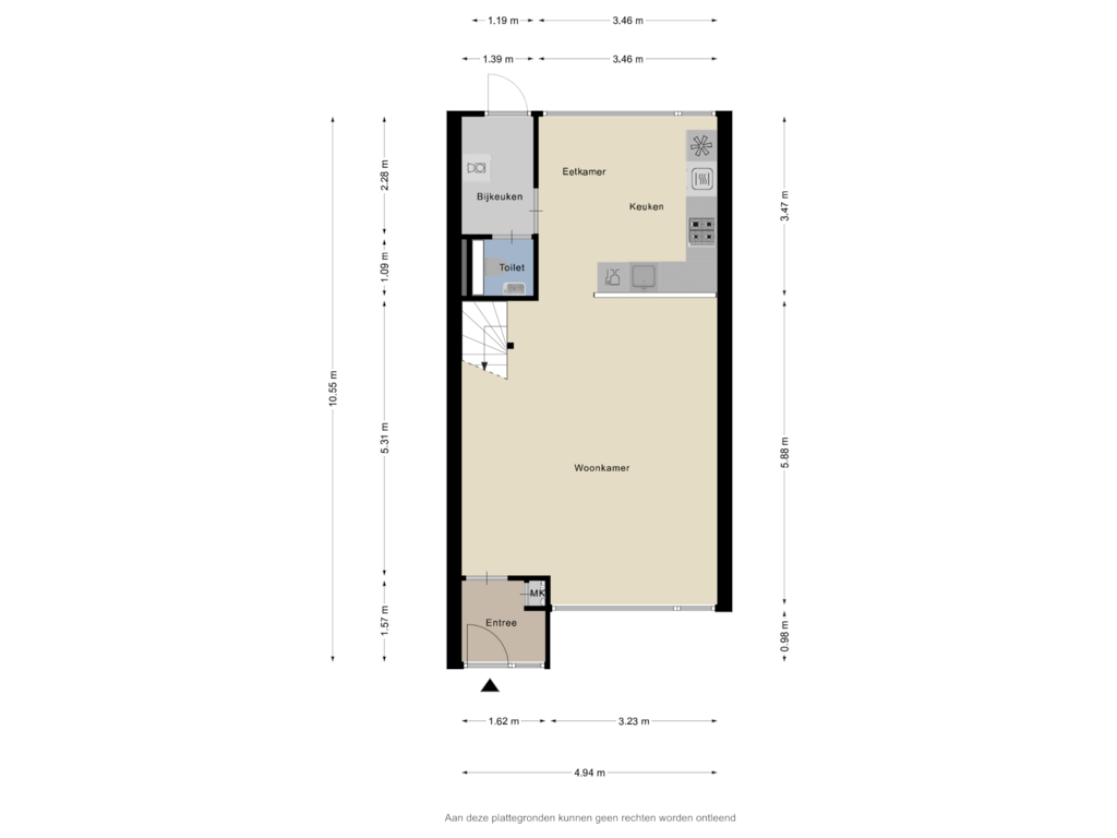 View floorplan of Begane grond of Roesmontstraat 12