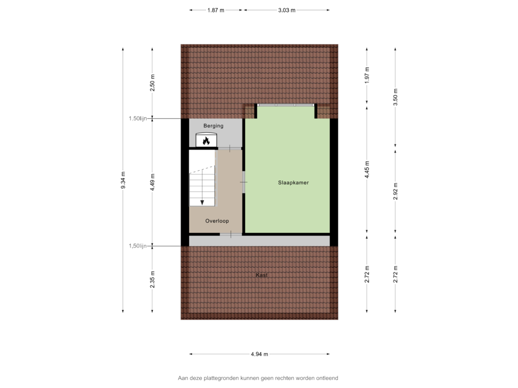 View floorplan of Tweede verdieping of Roesmontstraat 12