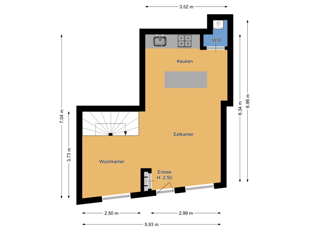 View floorplan of Begane grond of Middenstraat 60