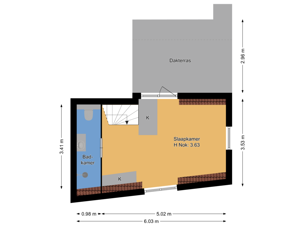 View floorplan of Verdieping of Middenstraat 60