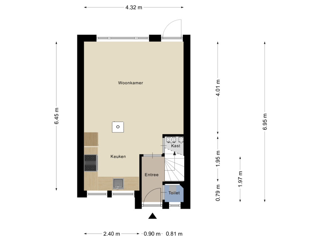 View floorplan of Begane Grond of Oterleekstraat 14