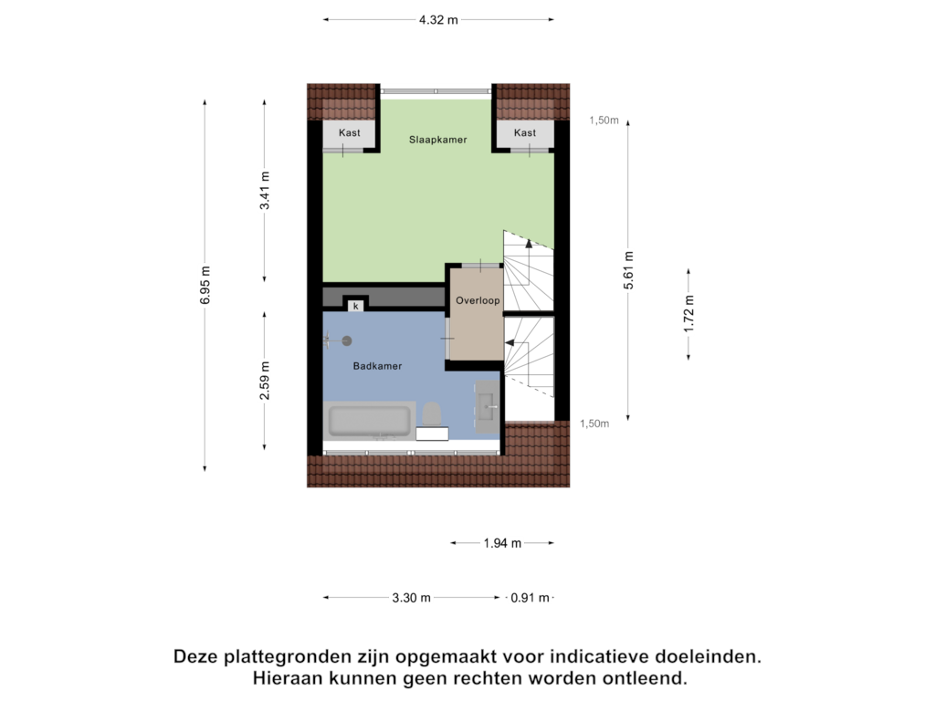 View floorplan of Eerste Verdieping of Oterleekstraat 14