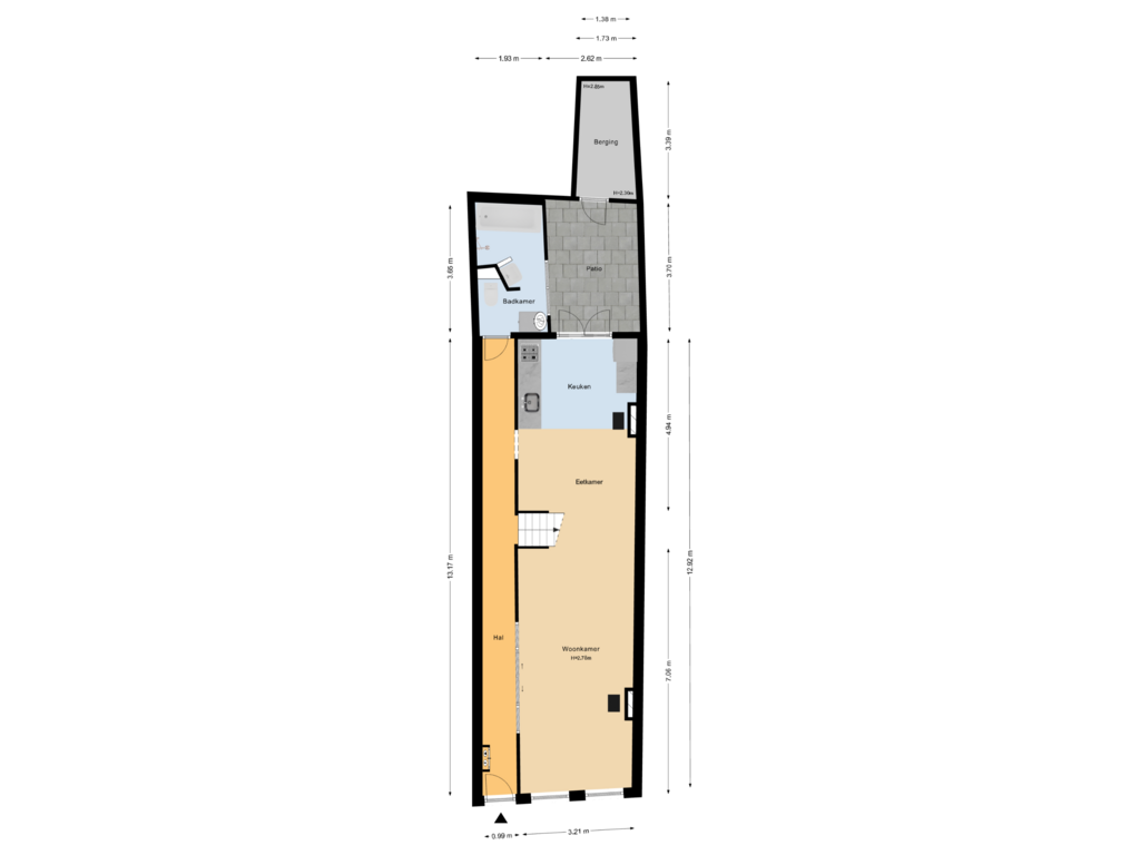 View floorplan of Begane Grond of Buitenwatersloot 79