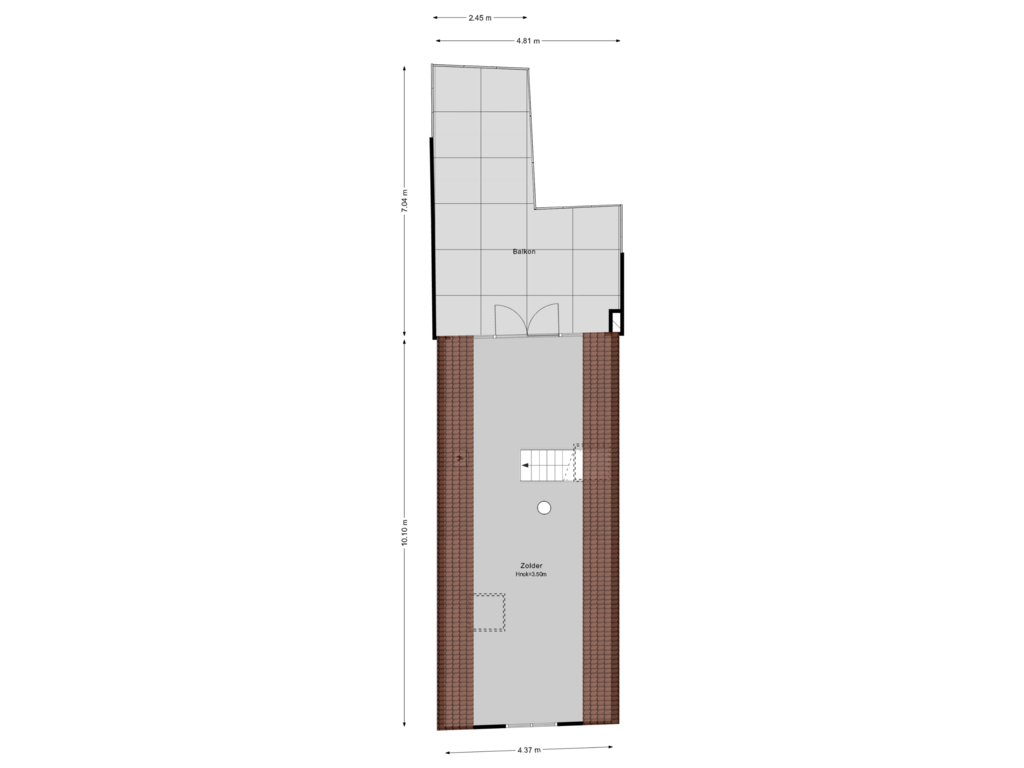 View floorplan of 2e Verdieping of Buitenwatersloot 79